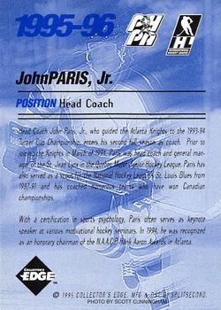 1995-96 Edge Ice Atlanta Knights (IHL) #NNO John Paris Jr. Back