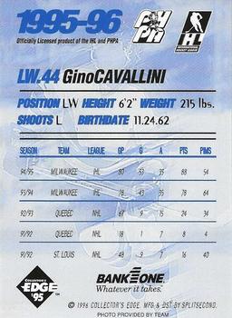 1995-96 Edge Ice Milwaukee Admirals (IHL) #NNO Gino Cavallini Back