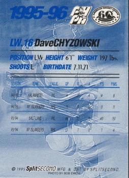 1995-96 SplitSecond Adirondack Red Wings (AHL) #NNO Dave Chyzowski Back