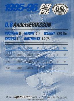 1995-96 SplitSecond Adirondack Red Wings (AHL) #NNO Anders Eriksson Back