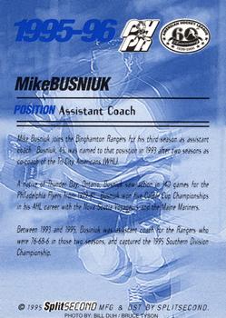 1995-96 SplitSecond Binghamton Rangers (AHL) #NNO Mike Busniuk Back