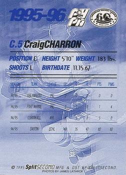 1995-96 SplitSecond Rochester Americans (AHL) #NNO Craig Charron Back