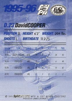 1995-96 SplitSecond Rochester Americans (AHL) #NNO David Cooper Back