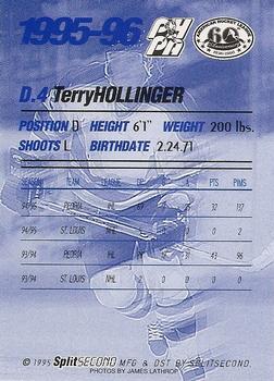 1995-96 SplitSecond Rochester Americans (AHL) #NNO Terry Hollinger Back