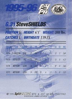 1995-96 SplitSecond Rochester Americans (AHL) #NNO Steve Shields Back