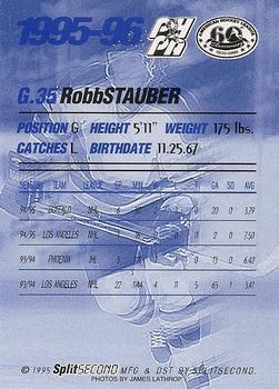 1995-96 SplitSecond Rochester Americans (AHL) #NNO Robb Stauber Back