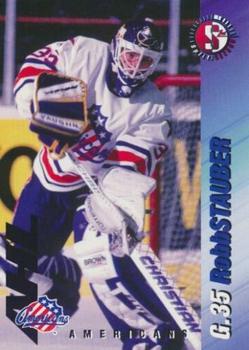 1995-96 SplitSecond Rochester Americans (AHL) #NNO Robb Stauber Front