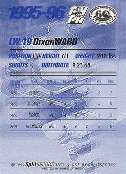 1995-96 SplitSecond Rochester Americans (AHL) #NNO Dixon Ward Back