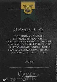 2016-17 Cardset Finland - A Game of Goals #GOG3 Markku Flinck Back