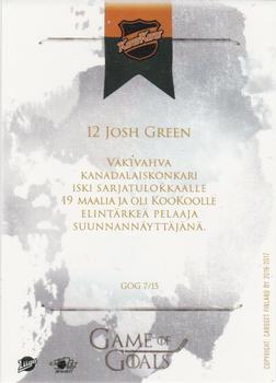 2016-17 Cardset Finland - A Game of Goals #GOG7 Josh Green Back