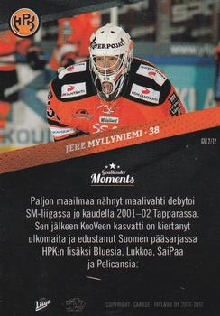 2016-17 Cardset Finland - Goaltender Moments #GM2 Jere Myllyniemi Back