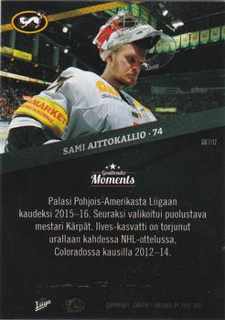 2016-17 Cardset Finland - Goaltender Moments #GM7 Sami Aittokallio Back