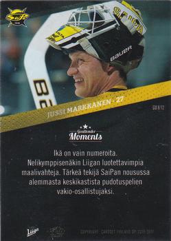 2016-17 Cardset Finland - Goaltender Moments #GM8 Jussi Markkanen Back