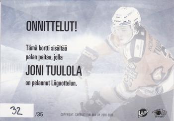 2016-17 Cardset Finland - Signature Champions Exchange #SC2 Joni Tuulola Back