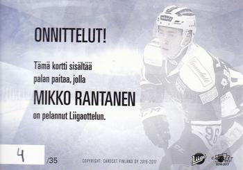 2016-17 Cardset Finland - Signature Champions Exchange #SC8 Mikko Rantanen Back