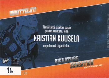 2016-17 Cardset Finland - Signature Sensation Series 1 Exchange #SS4 Kristian Kuusela Back