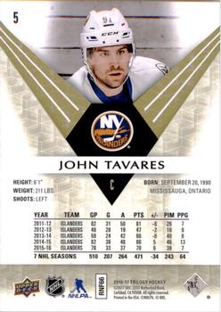 2016-17 Upper Deck Trilogy #5 John Tavares Back