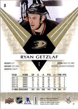 2016-17 Upper Deck Trilogy #8 Ryan Getzlaf Back