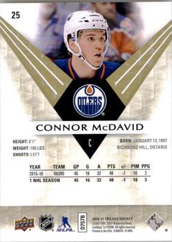 2016-17 Upper Deck Trilogy #25 Connor McDavid Back