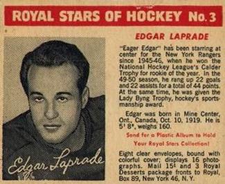 1952 Royal Desserts #3 Edgar Laprade Front
