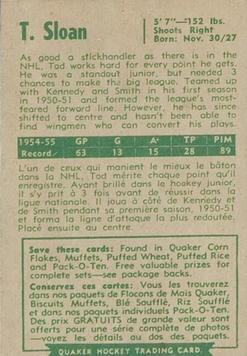1955-56 Parkhurst Quaker Oats #10 Tod Sloan Back