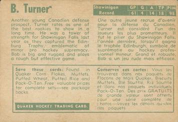 1955-56 Parkhurst Quaker Oats #54 Bob Turner Back