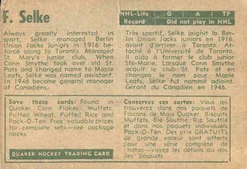 1955-56 Parkhurst Quaker Oats #68 Frank Selke Back