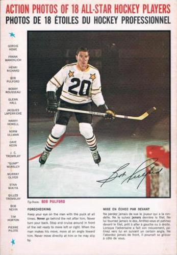 1966-67 General Mills All-Star Hockey Players Tips #NNO Bob Pulford Front