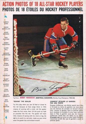 1966-67 General Mills All-Star Hockey Players Tips #NNO Bobby Rousseau Front