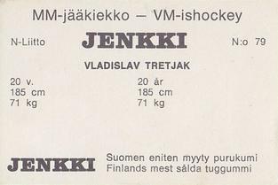 1972 Hellas/Jenkki MM-Jaakiekko (Finnish) #79 Vladislav Tretjak Back