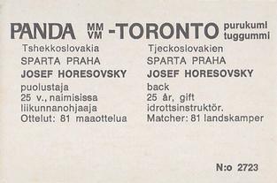 1972 Panda MM/VM-Toronto (Finnish/Swedish) #NNO Josef Horesovsky Back