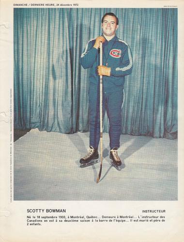 1972-73 Dimanche/Derniere Heure Photos #NNO Scotty Bowman Front