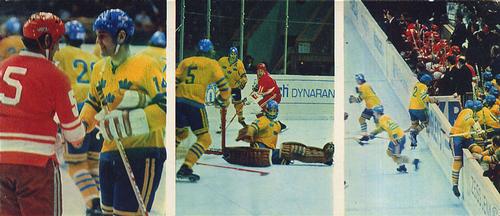 1973 Soviet World Ice Hockey Championship Postcards #8 USSR vs. Sweden Front