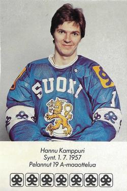 1982 Skopbank Maaottelupelaajat (Finnish) #4 Hannu Kamppuri Front
