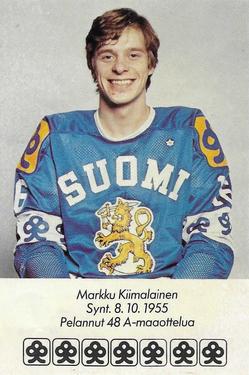 1982 Skopbank Maaottelupelaajat (Finnish) #5 Markku Kiimalainen Front
