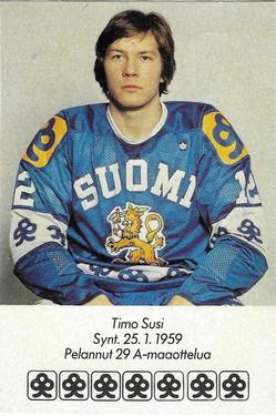 1982 Skopbank Maaottelupelaajat (Finnish) #15 Timo Susi Front