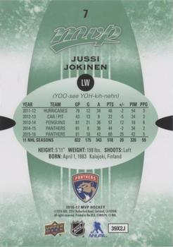 2016-17 Upper Deck MVP - Green Script #7 Jussi Jokinen Back