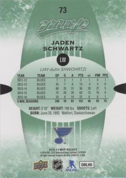 2016-17 Upper Deck MVP - Green Script #73 Jaden Schwartz Back