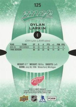 2016-17 Upper Deck MVP - Green Script #125 Dylan Larkin Back