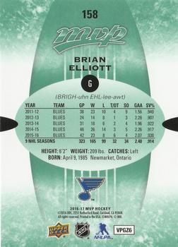 2016-17 Upper Deck MVP - Green Script #158 Brian Elliott Back