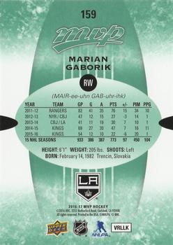 2016-17 Upper Deck MVP - Green Script #159 Marian Gaborik Back