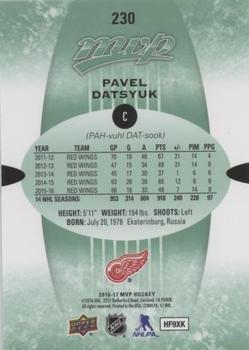 2016-17 Upper Deck MVP - Green Script #230 Pavel Datsyuk Back