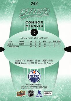 2016-17 Upper Deck MVP - Green Script #242 Connor McDavid Back