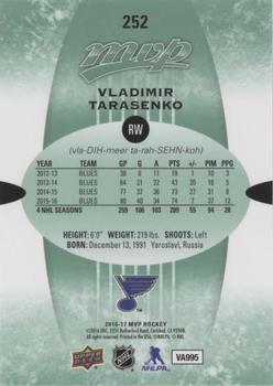 2016-17 Upper Deck MVP - Green Script #252 Vladimir Tarasenko Back