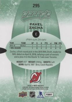 2016-17 Upper Deck MVP - Green Script #295 Pavel Zacha Back