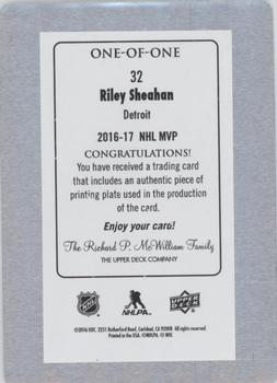 2016-17 Upper Deck MVP - Printing Plate Magenta #32 Riley Sheahan Back