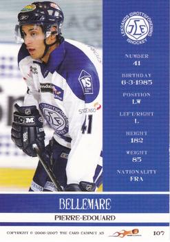 2006-07 Card Cabinet HockeyAllsvenskan #107 Pierre-Edouard Bellemare Back