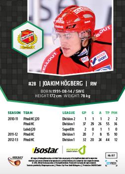 2013-14 HockeyAllsvenskan #HA-017 Joakim Högberg Back