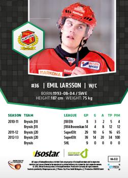 2013-14 HockeyAllsvenskan #HA-022 Emil Larsson Back