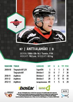 2013-14 HockeyAllsvenskan #HA-032 Antti Alamäki Back